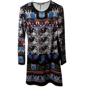 Clover Canyon Royal Egg Russian Long Sleeve Dress Womens Size Medium Blue Red